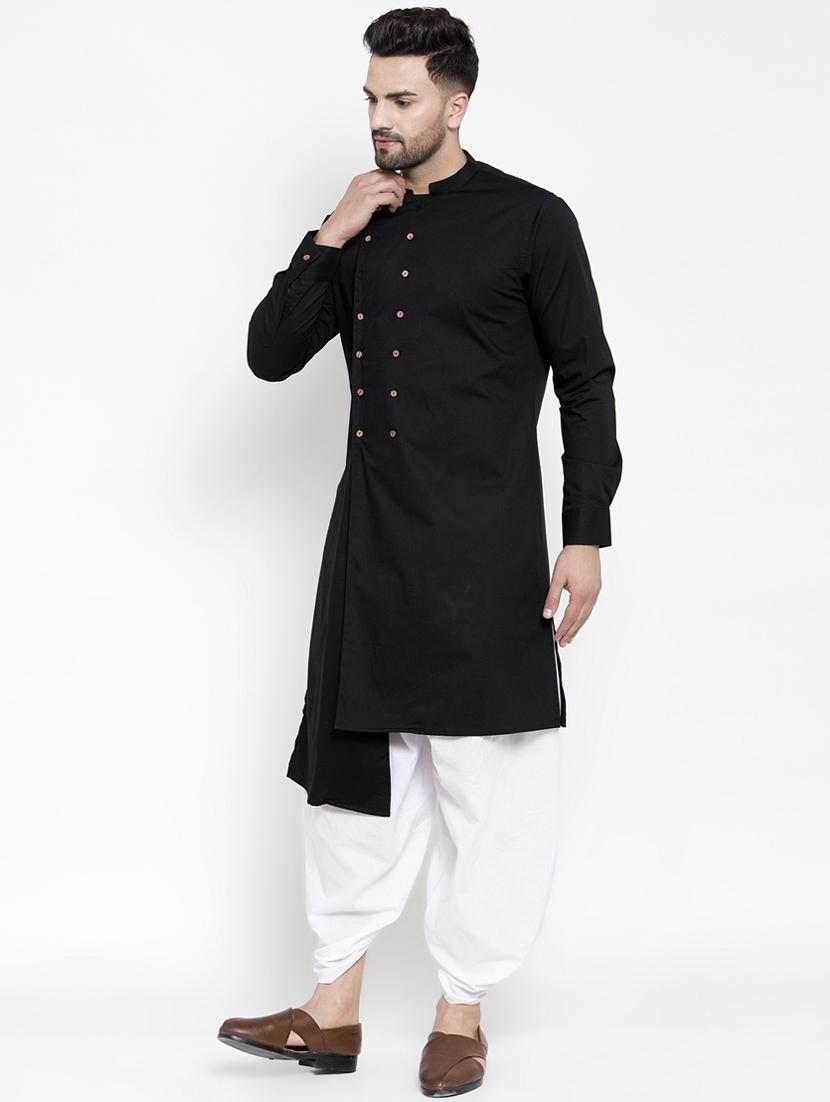 black solid asymmetric kurta - 16771796 - Zoom Image - 2