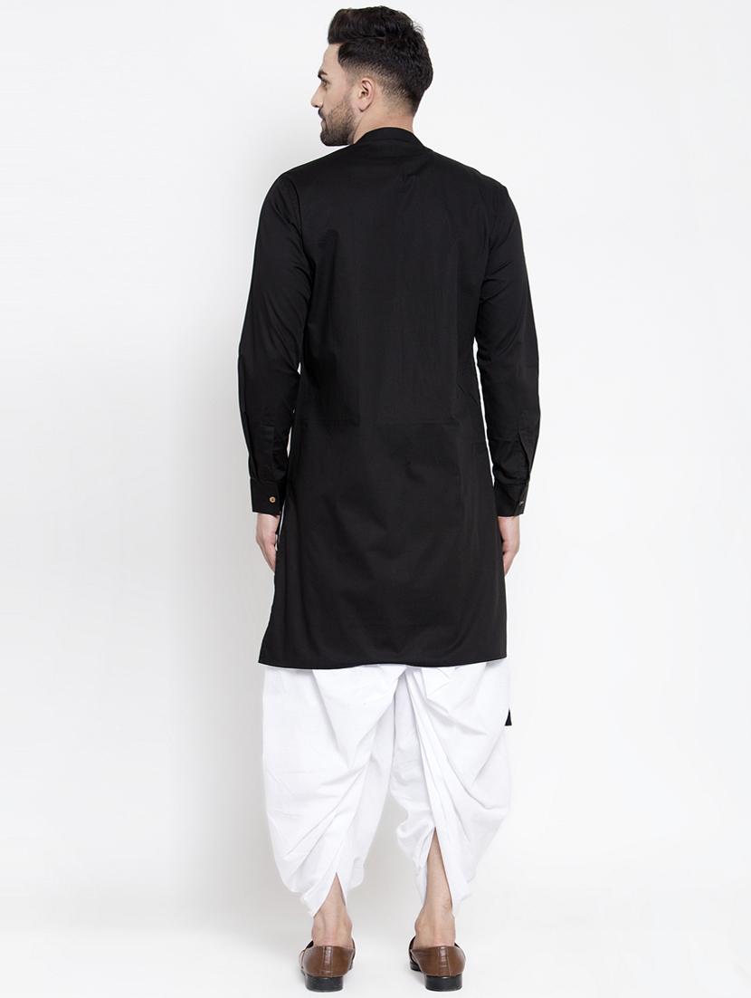 black solid asymmetric kurta - 16771796 - Zoom Image - 3