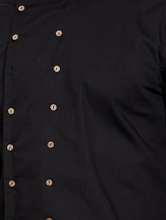 black solid asymmetric kurta - 16771796 - Zoom Image - 4