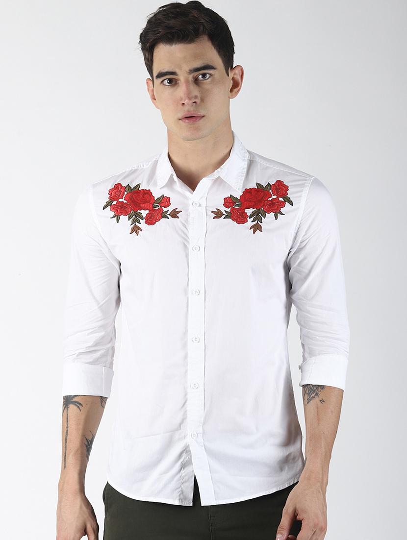 white solid casual shirt - 16771801 - Zoom Image - 1