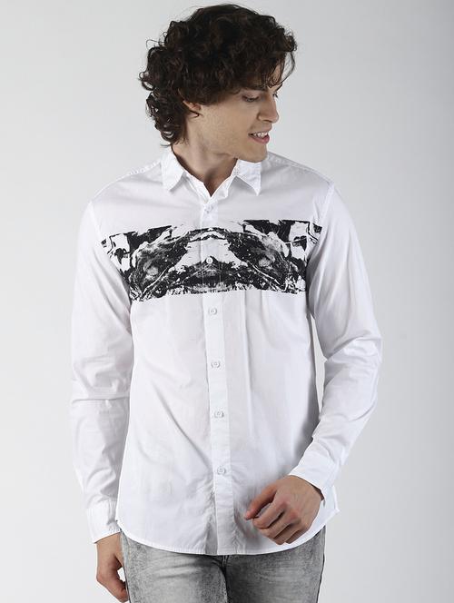 white printed casual shirt - 16771803 - Standard Image - 1