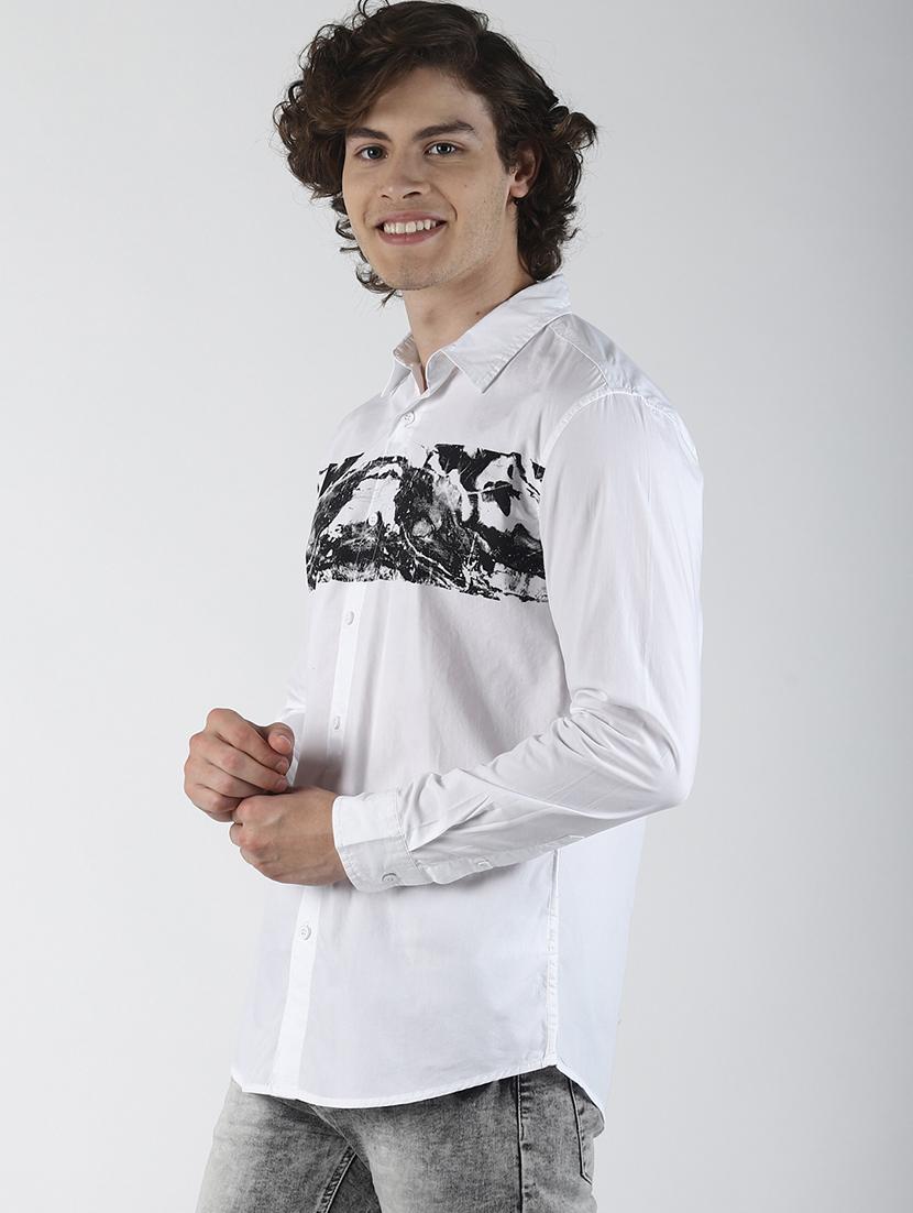 white printed casual shirt - 16771803 - Zoom Image - 2
