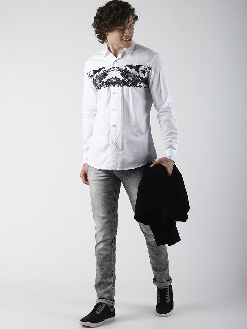 white printed casual shirt - 16771803 - Zoom Image - 4