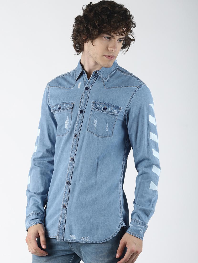 blue printed casual shirt - 16771806 - Zoom Image - 2
