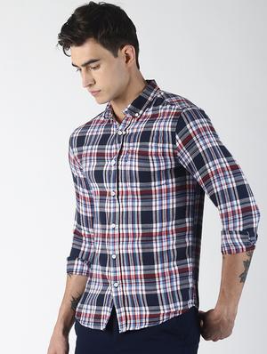 blue checkered casual shirt - 16771812 - Standard Image - 2