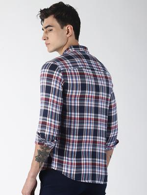 blue checkered casual shirt - 16771812 - Standard Image - 3