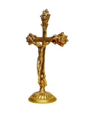 christian lord jesus cross sign brass statue - 16771847 - Standard Image - 3