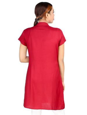 solid a-line kurta - 16771860 - Standard Image - 3