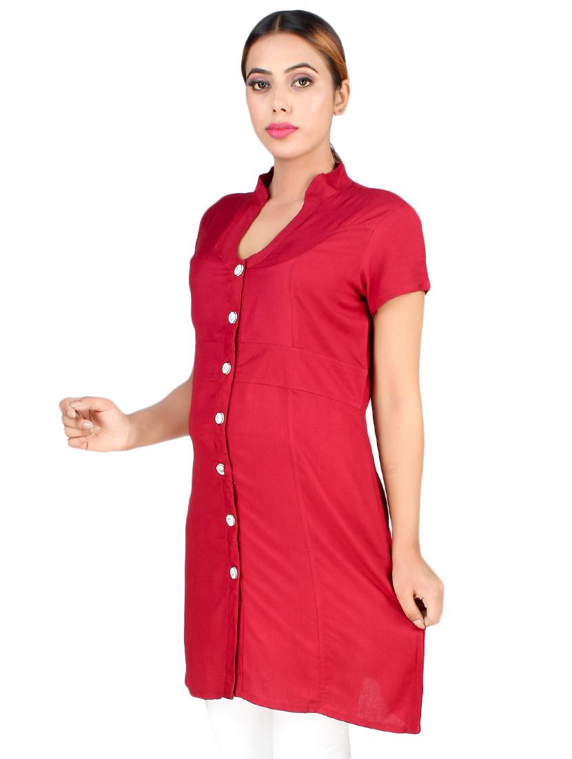 solid a-line kurta - 16771860 - Zoom Image - 2