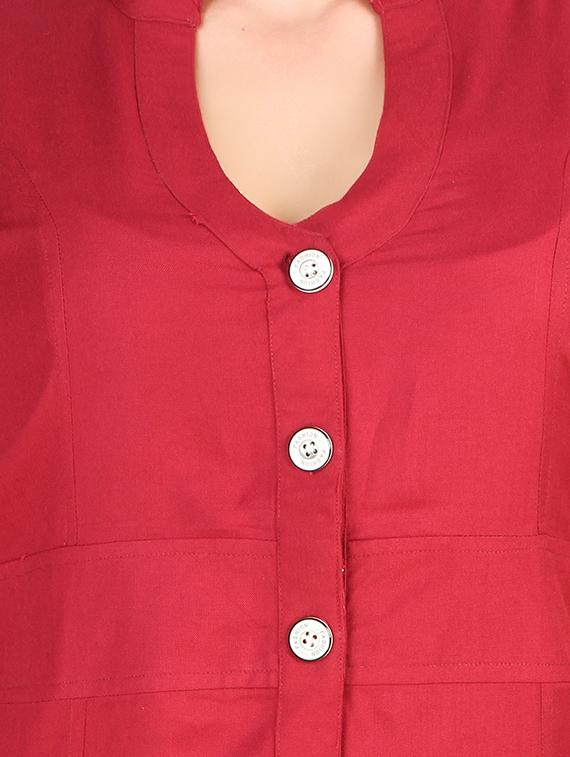 solid a-line kurta - 16771860 - Zoom Image - 5