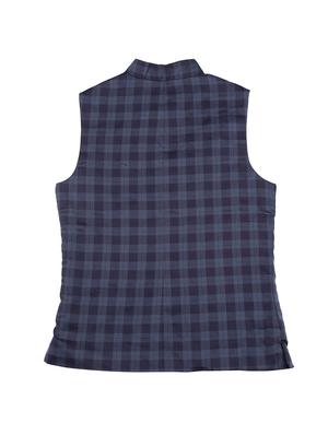 pocket detail checkered nehru jacket - 16772201 - Standard Image - 2