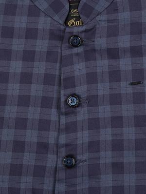 pocket detail checkered nehru jacket - 16772201 - Standard Image - 3