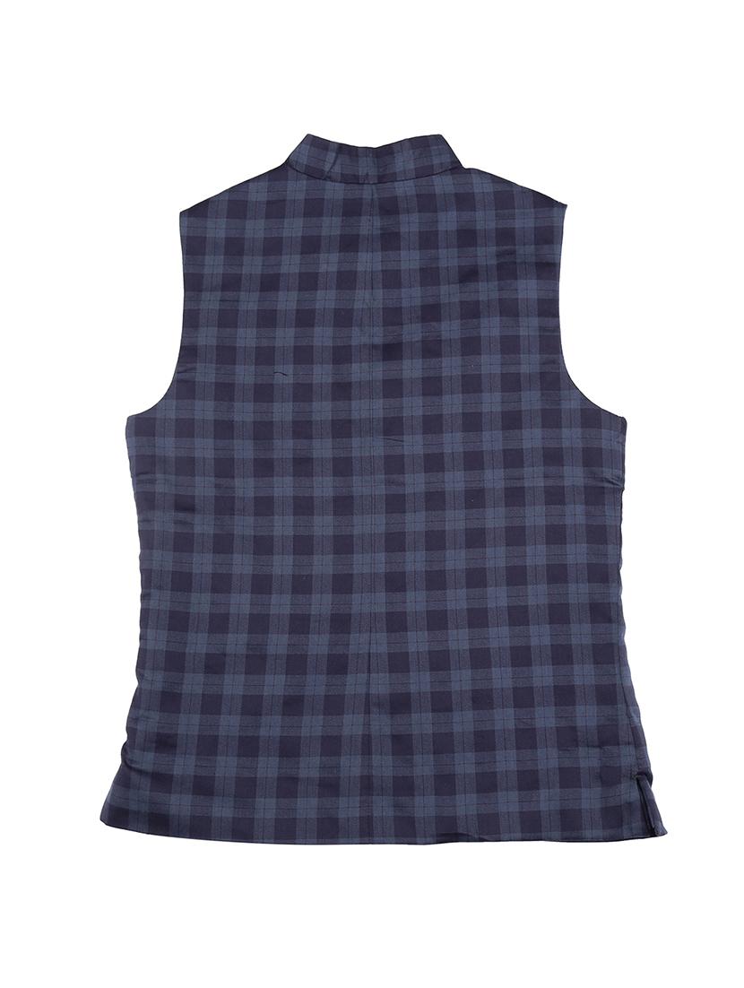 pocket detail checkered nehru jacket - 16772201 - Zoom Image - 2