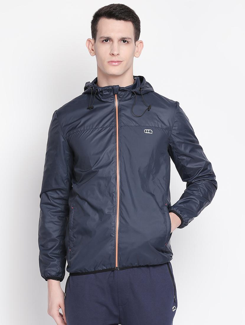 navy blue solid casual jacket - 16772352 - Zoom Image - 1