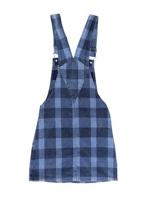 checkered blue cotton blend dungaree - 16772497 - Standard Image - 2