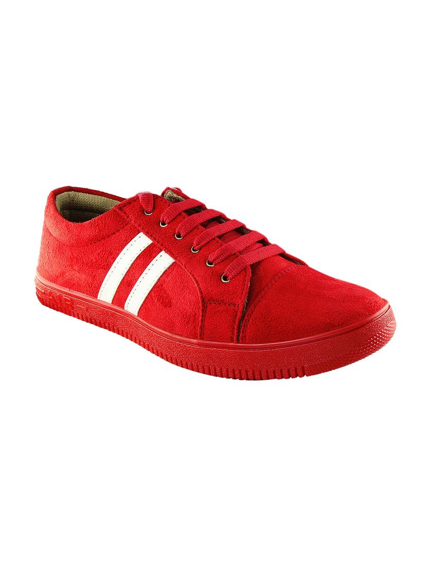 red suede lace up sneakers - 16773147 - Zoom Image - 1