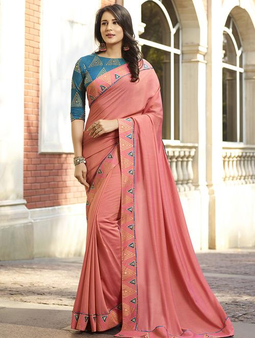 self design embroidered saree with blouse - 16773206 - Standard Image - 1