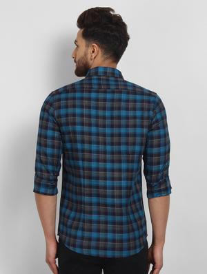 blue checkered casual shirt - 16773412 - Standard Image - 3