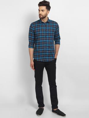 blue checkered casual shirt - 16773412 - Standard Image - 4