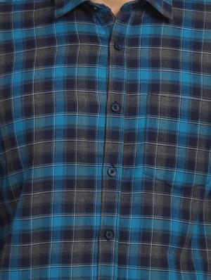 blue checkered casual shirt - 16773412 - Standard Image - 5