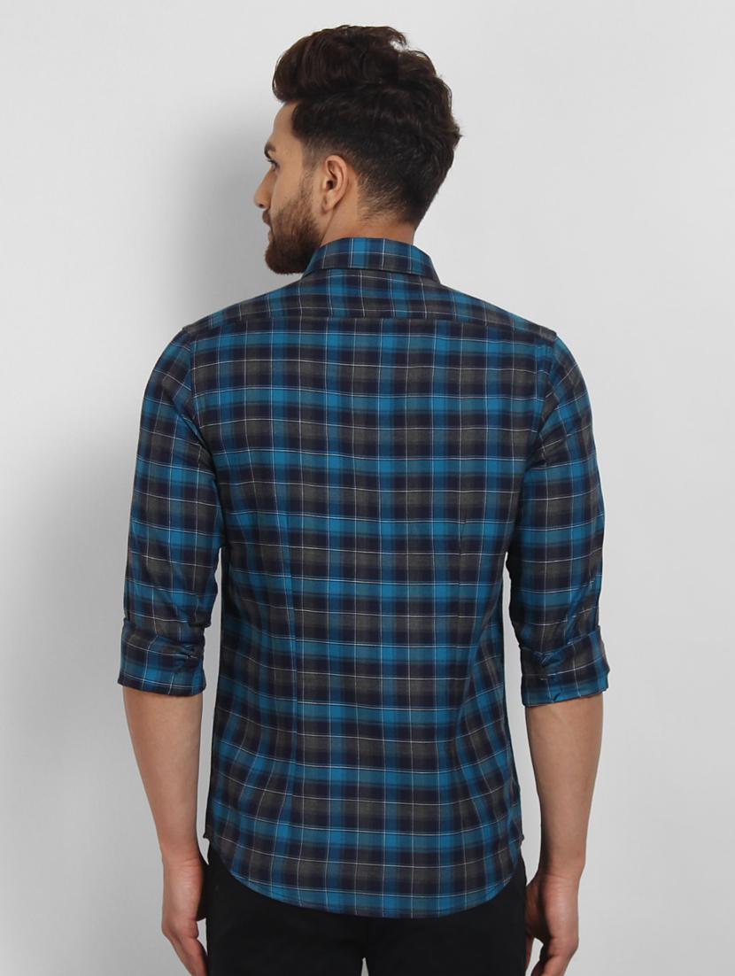 blue checkered casual shirt - 16773412 - Zoom Image - 3