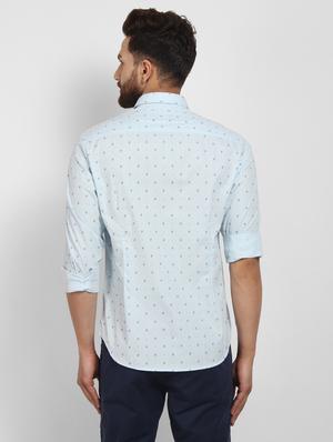blue printed casual shirt - 16773429 - Standard Image - 3