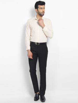beige printed formal shirt - 16773445 - Standard Image - 4