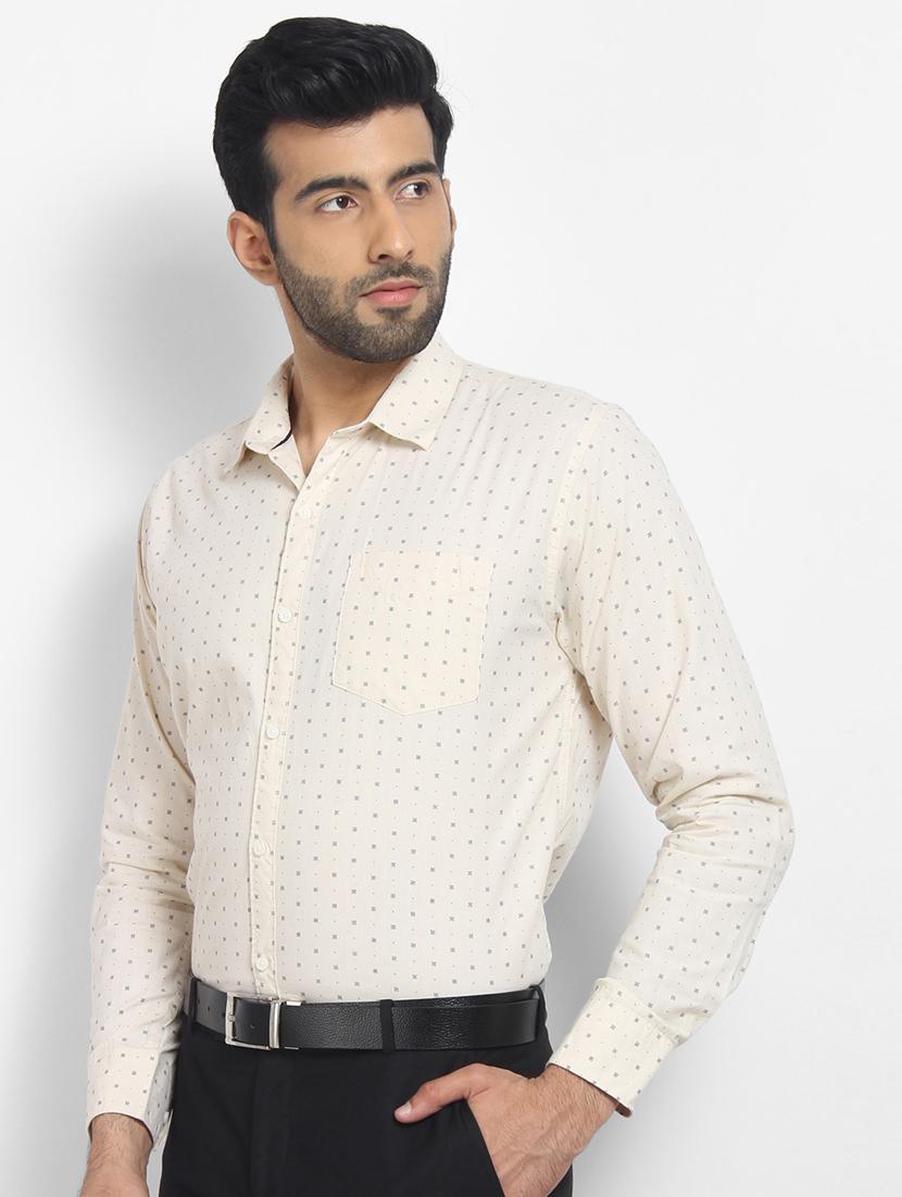 beige printed formal shirt - 16773445 - Zoom Image - 2