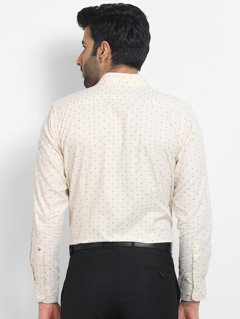 beige printed formal shirt - 16773445 - Zoom Image - 3