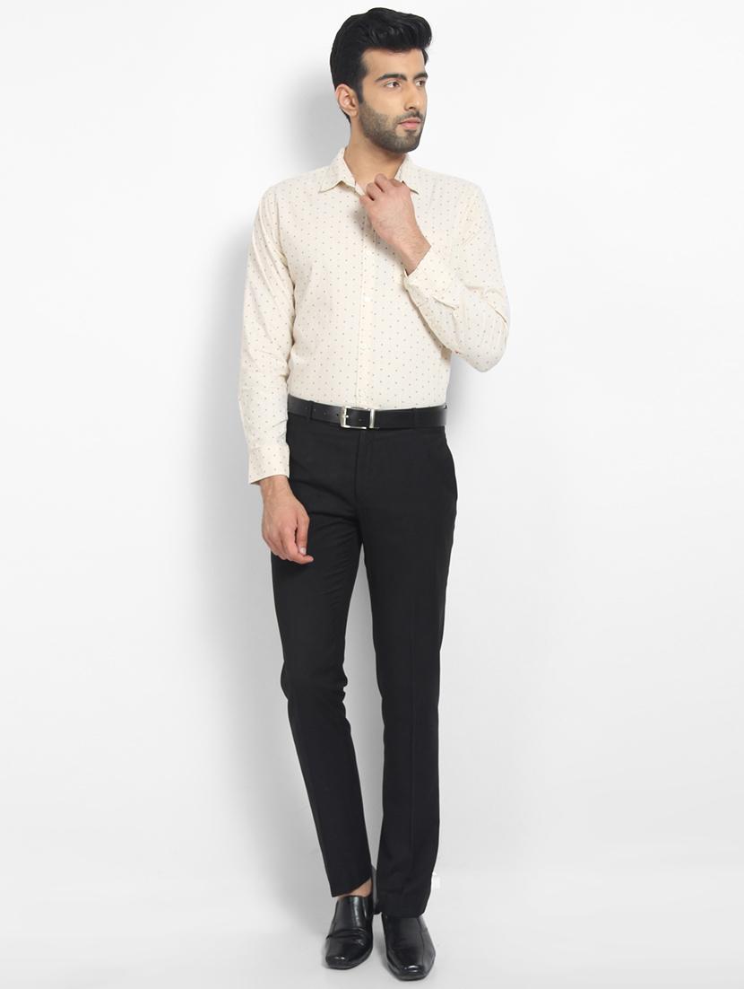 beige printed formal shirt - 16773445 - Zoom Image - 4