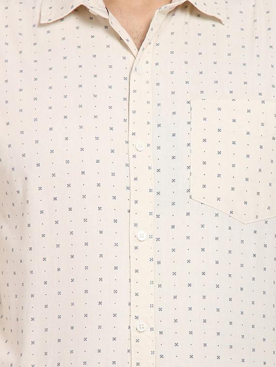 beige printed formal shirt - 16773445 - Zoom Image - 5