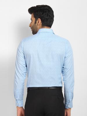 blue printed formal shirt - 16773471 - Standard Image - 3