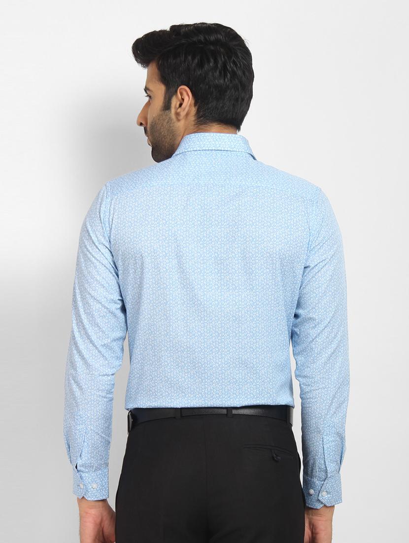 blue printed formal shirt - 16773471 - Zoom Image - 3