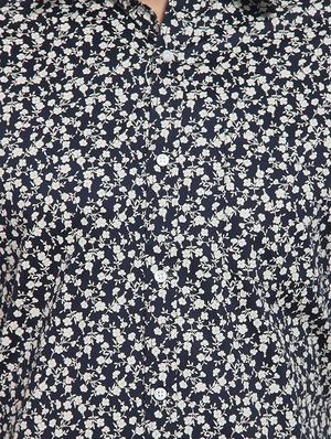 navy blue printed casual shirt - 16773472 - Standard Image - 5
