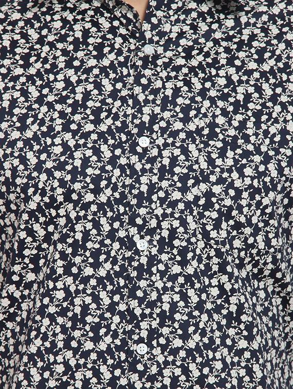 navy blue printed casual shirt - 16773472 - Zoom Image - 5