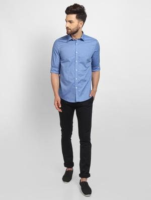 blue self design formal shirt - 16773638 - Standard Image - 4