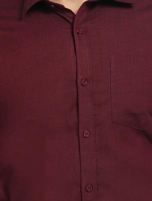 red solid formal shirt - 16773641 - Standard Image - 5