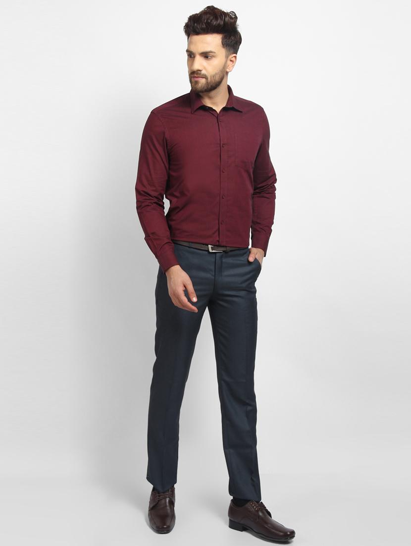 red solid formal shirt - 16773641 - Zoom Image - 4