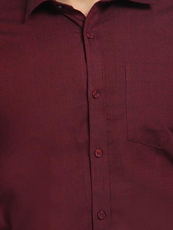 red solid formal shirt - 16773641 - Zoom Image - 5