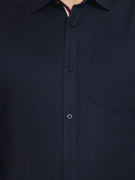 navy blue solid formal shirt - 16773655 - Zoom Image - 5