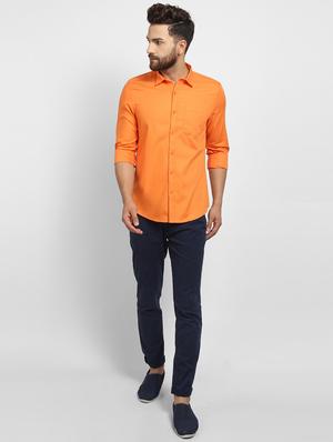 orange self design casual shirt - 16773658 - Standard Image - 4