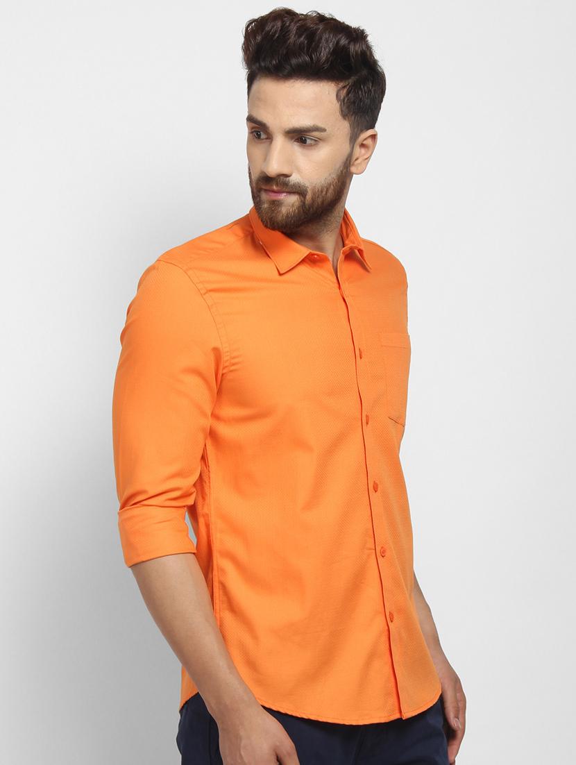 orange self design casual shirt - 16773658 - Zoom Image - 2