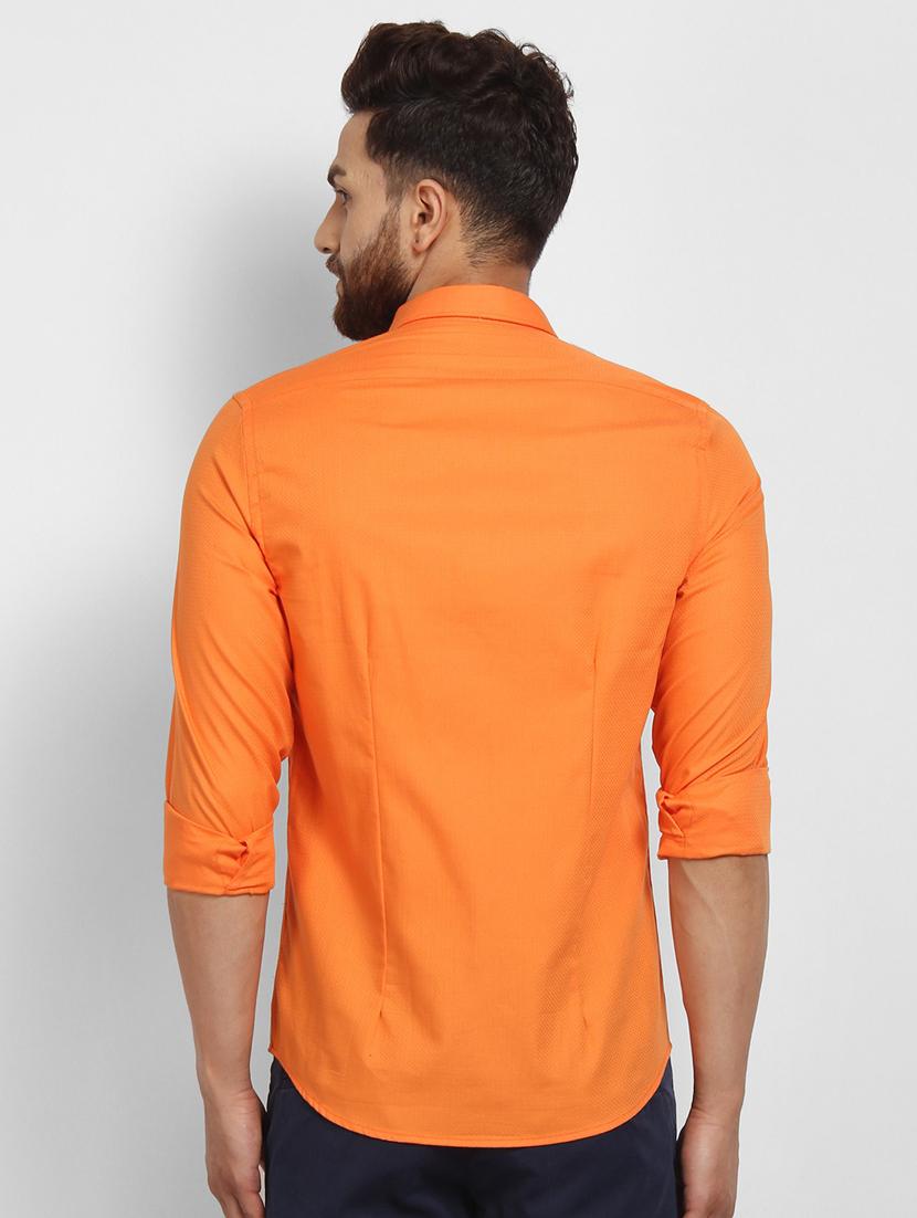orange self design casual shirt - 16773658 - Zoom Image - 3