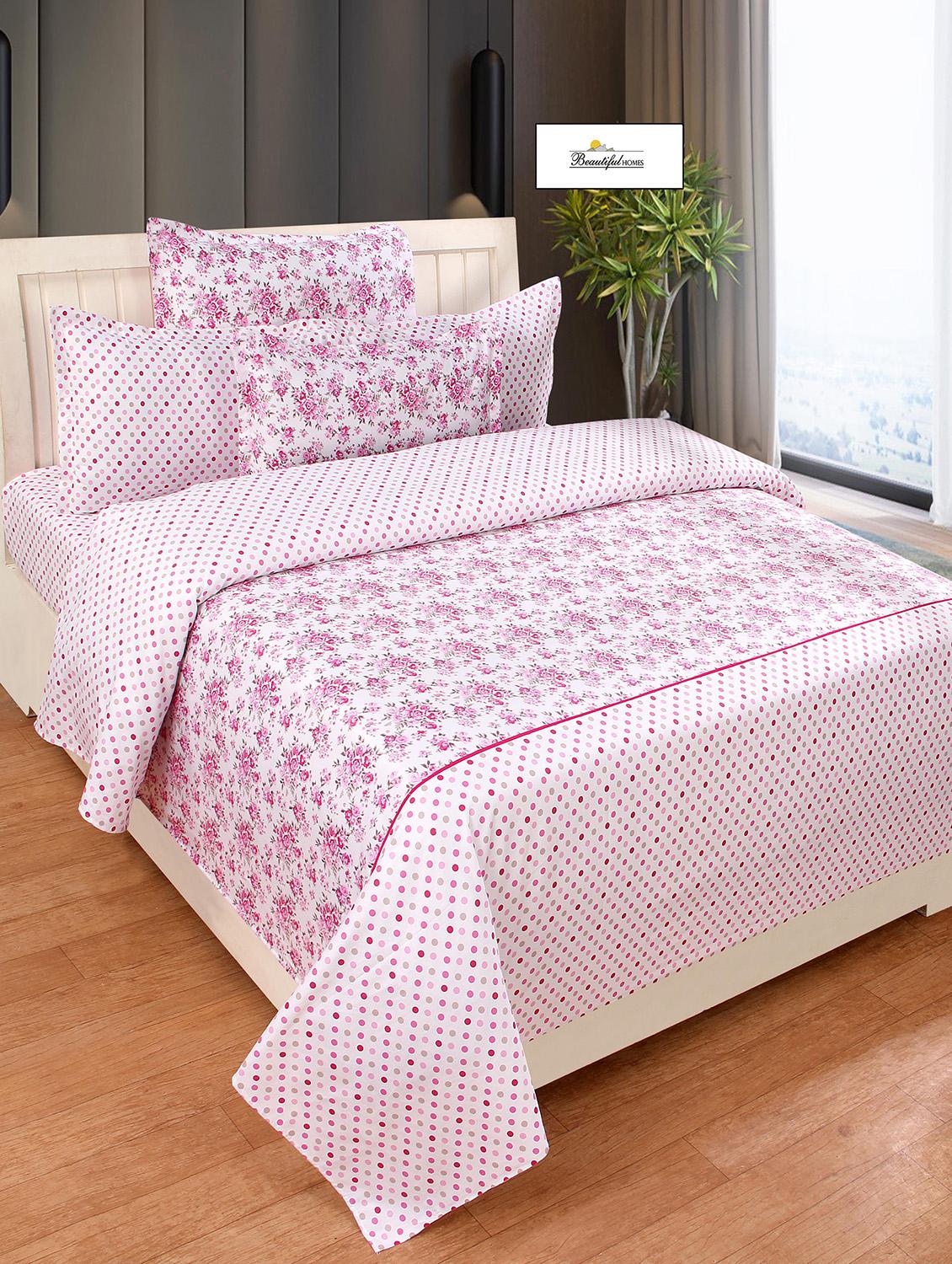 cotton double bedsheet with two stitched pillow covers - 16773912 - Zoom Image - 1