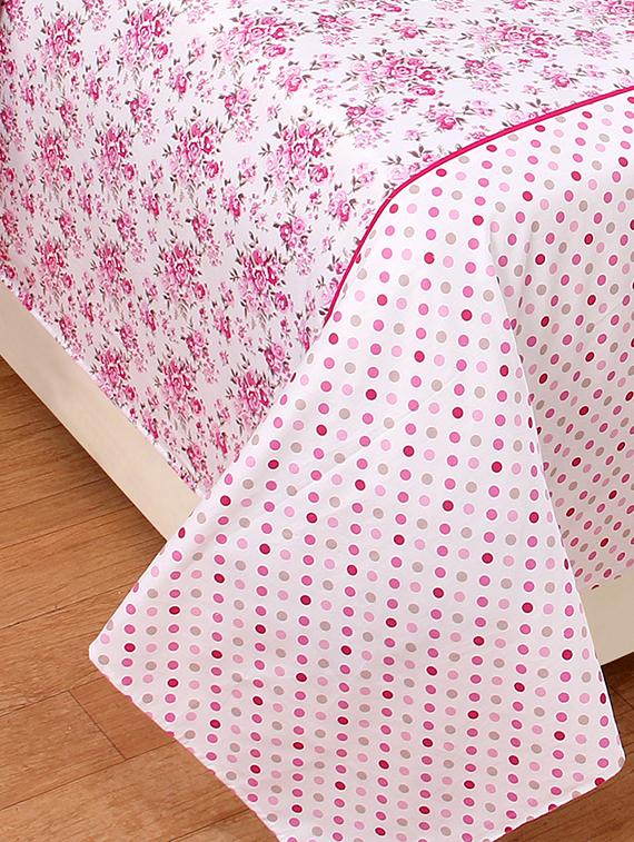 cotton double bedsheet with two stitched pillow covers - 16773912 - Zoom Image - 2