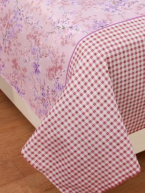 cotton double bedsheet with two stitched pillow covers - 16773919 - Standard Image - 2