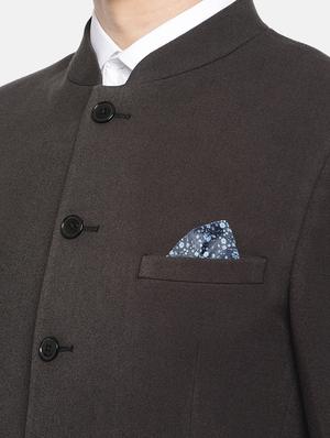 black solid bandhgala casual blazer - 16773941 - Standard Image - 5