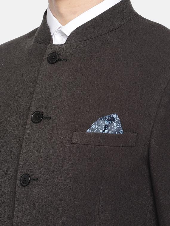 black solid bandhgala casual blazer - 16773941 - Zoom Image - 5