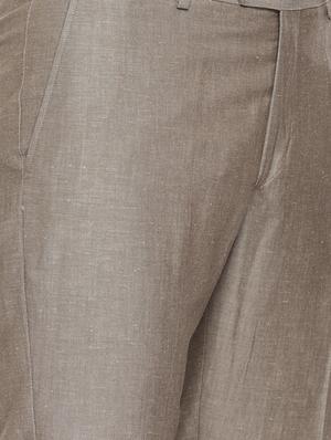 brown solid single breasted suit - 16773964 - Standard Image - 4