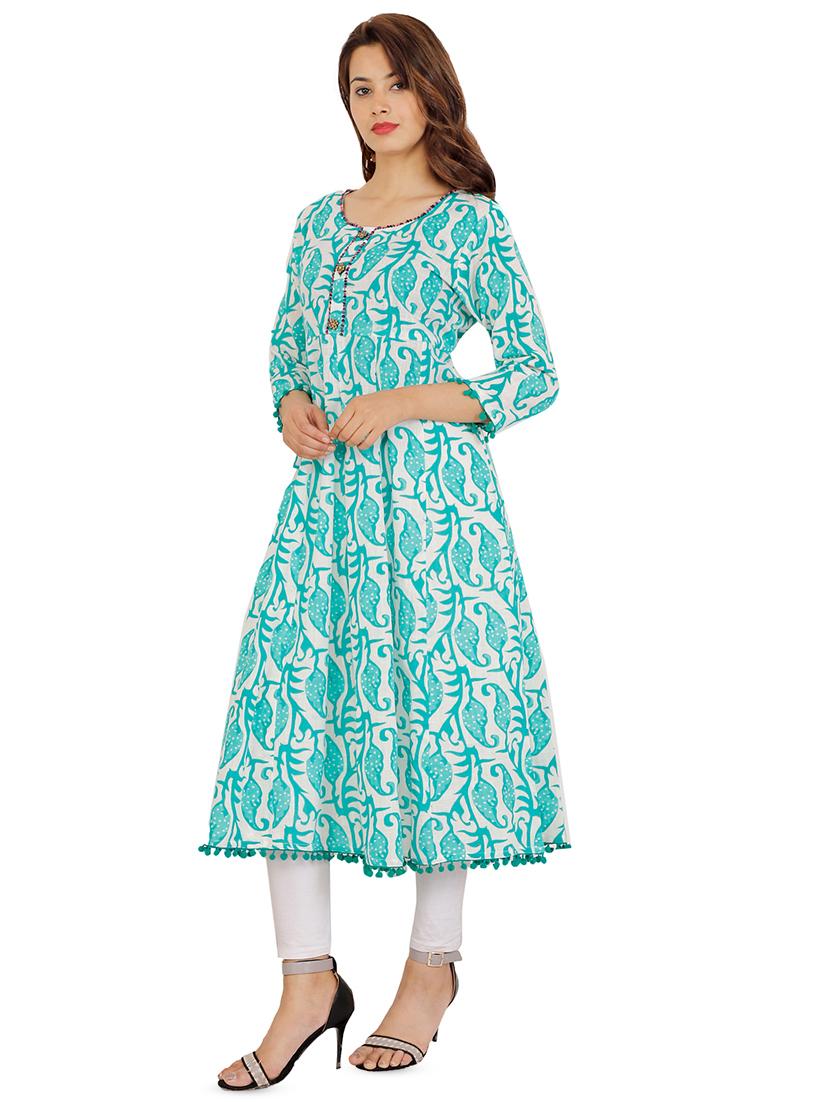 paisley print flared kurta - 16773979 - Zoom Image - 2